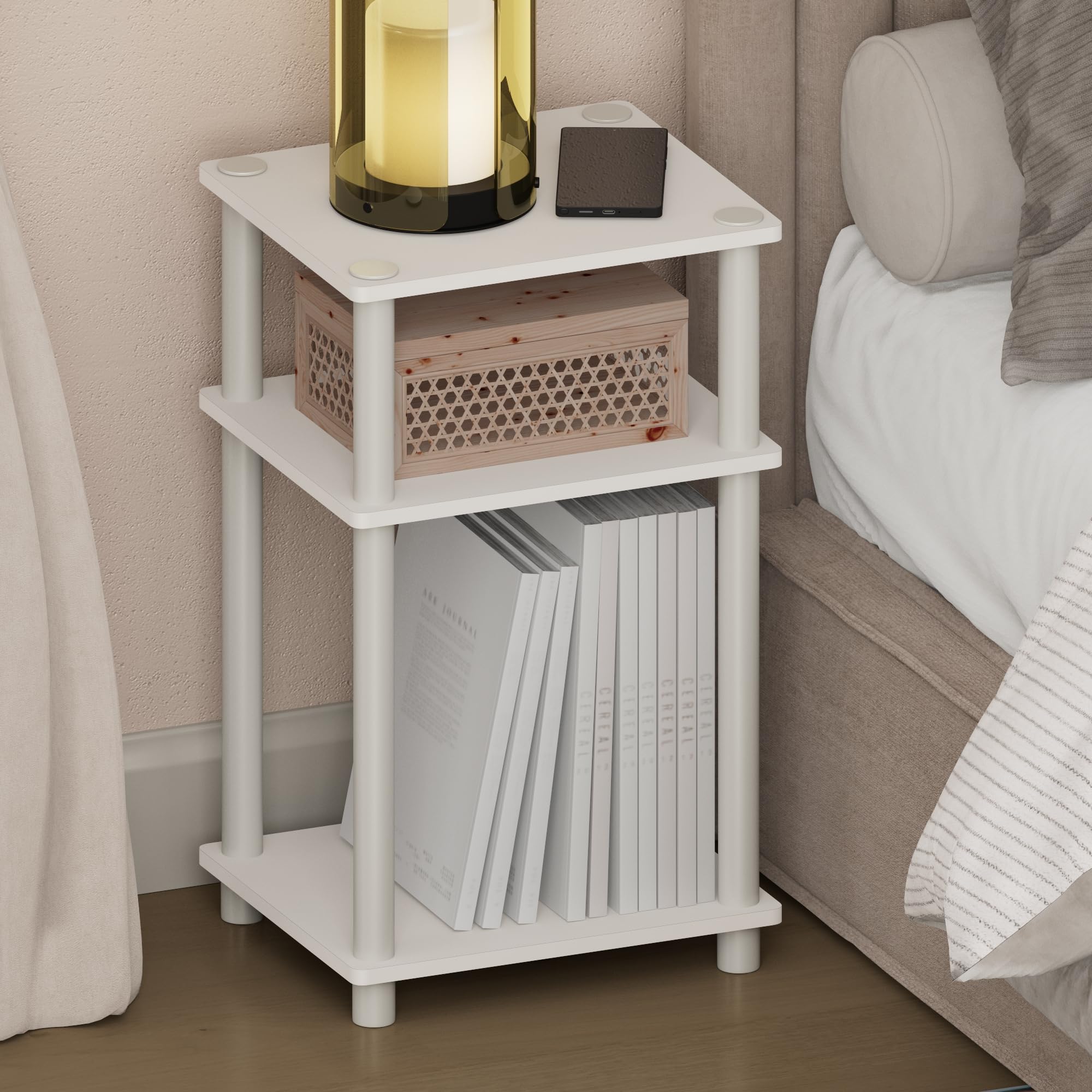Amazon.com: Furinno Just Turn-N-Tube Open Storage Nightstand, 1